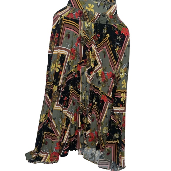 Abel The Label Floral Geometric Print Maxi Halter Top Sleeveless Dress Sz L - Picture 4 of 14